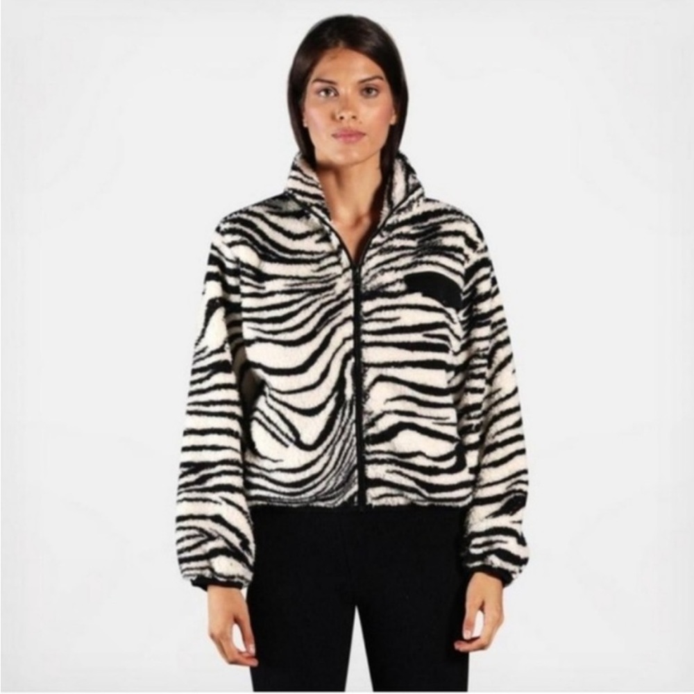 NWT PLUSH X REVOLVE ZEBRA TEDDY JACKET S